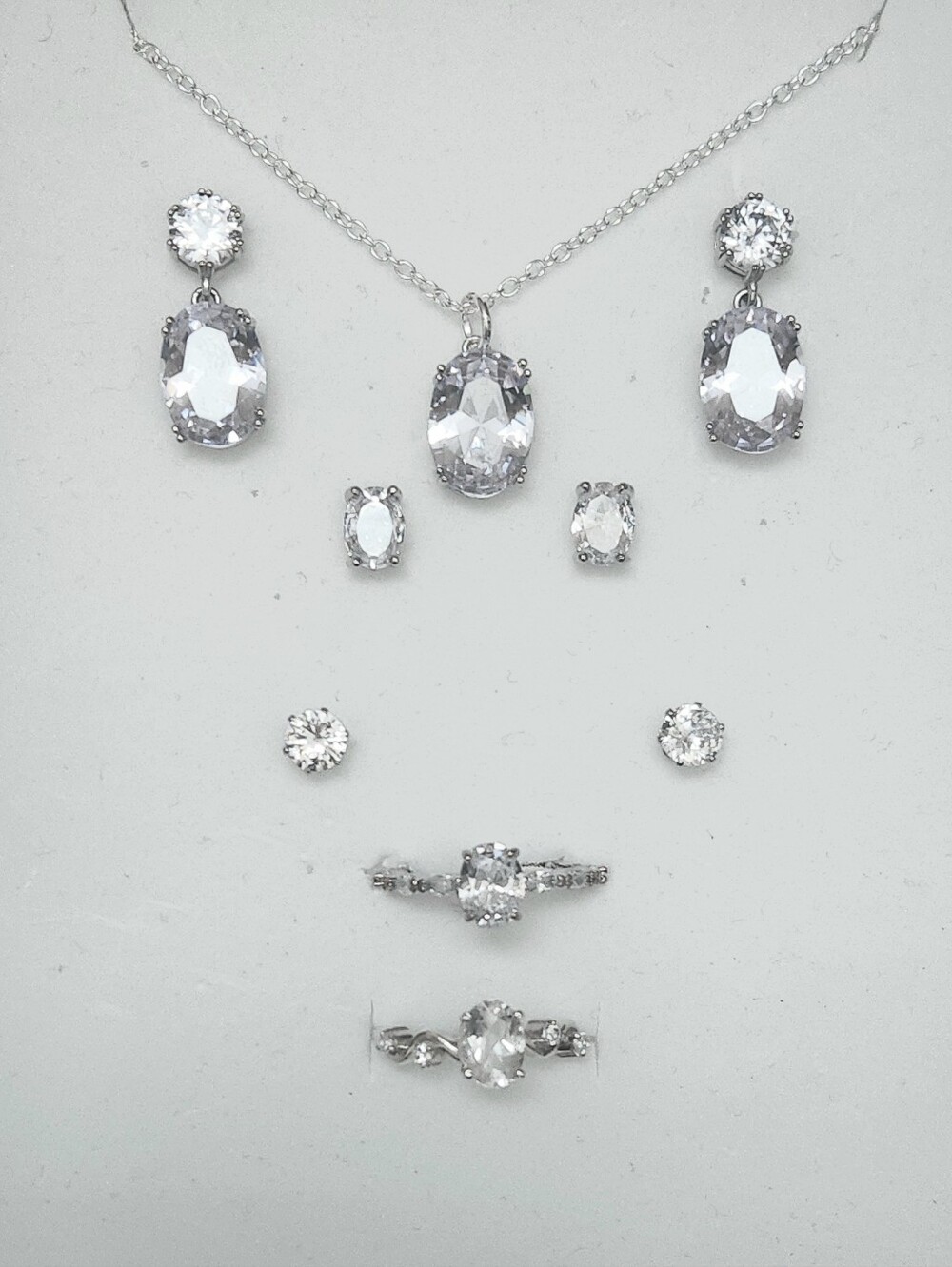 White Gold Tone Jewelry Set